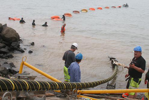 青岛完成首例110kV高压海底电缆施工勘查