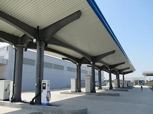 石家庄机场电动汽车充电站土建工程全部完成