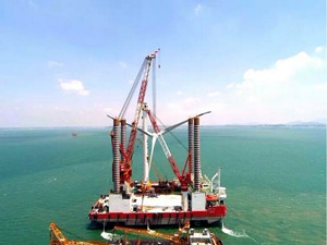 中铁大桥局福清兴化湾海上风电场一期项目圆满收官 中铁大桥局福清兴化湾海上风电场一期项目圆满收官