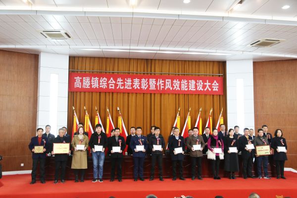 童利国(左四)代表远东买卖宝领取高塍镇“现代服务业先进企业”荣誉 童利国(左四)代表远东买卖宝领取高塍镇“现代服务业先进企业”荣誉